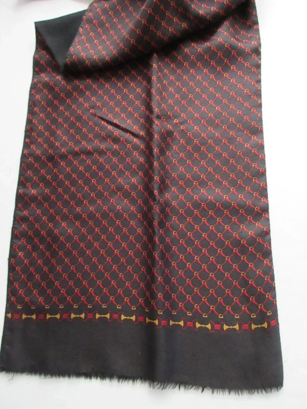 Paolo Designed By Paolo Gucci Scarf Made In Italy 100% Silk 100% Wool Reversible